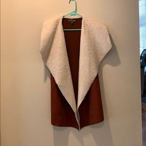 Faux fur/leather vest/poncho 🐾